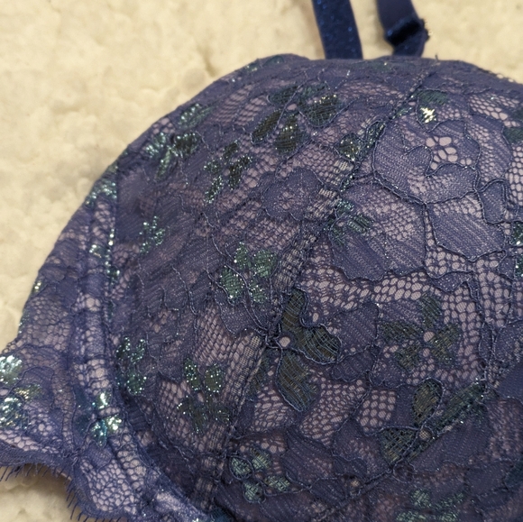 Victoria's Secret Dream Angels Lined Demi Bra Size 34DDD Purple Blue - Picture 3 of 9